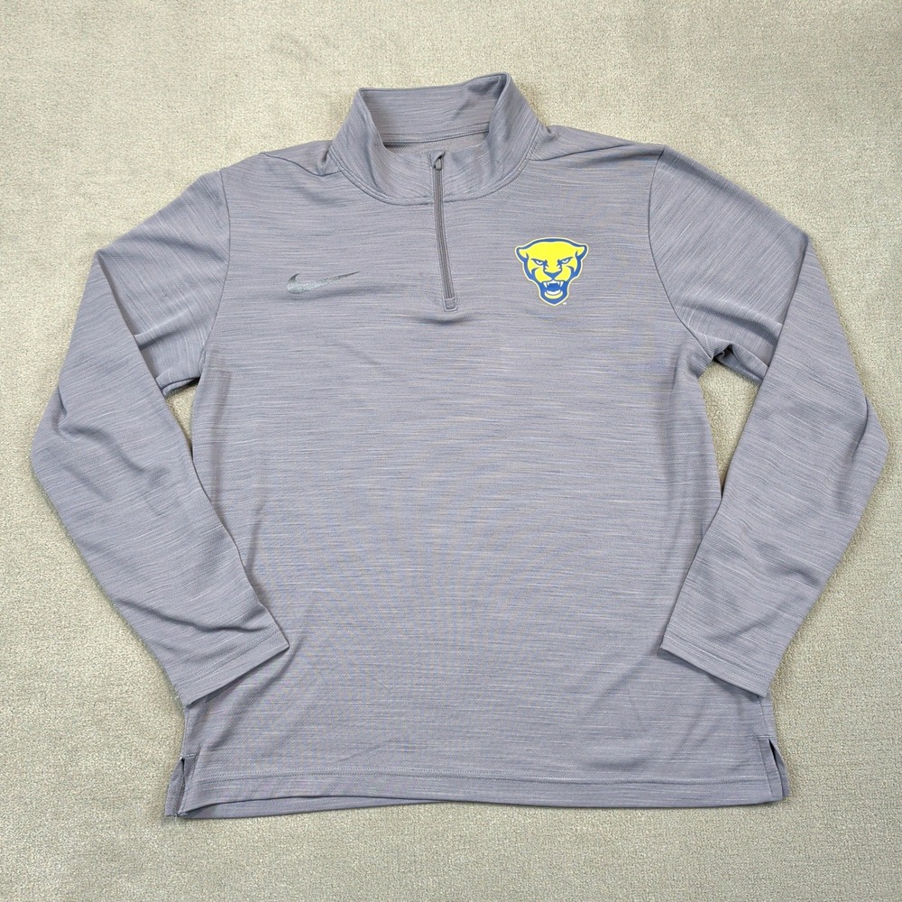 Nike Pullover Mens Large Grey Pitt Panthers Dri-FIT Intensity Quarter Zip Top